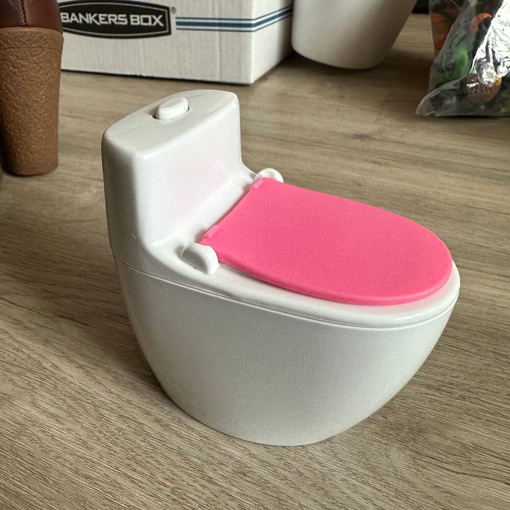 Electronic Flushing Bathroom Toilet “11 Doll Scale Barbie Dream House - WORKS